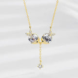 Zircon Necklace with Adjustable 40cm Chain & Delicate 6x9mm Design - High - Quality S925 Silver Elegance - snake - label