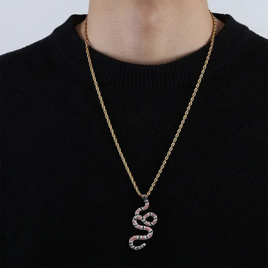 Zircon Snake Pendant: Intricate Zircon Detail & European American Style By Snake Label snake - label
